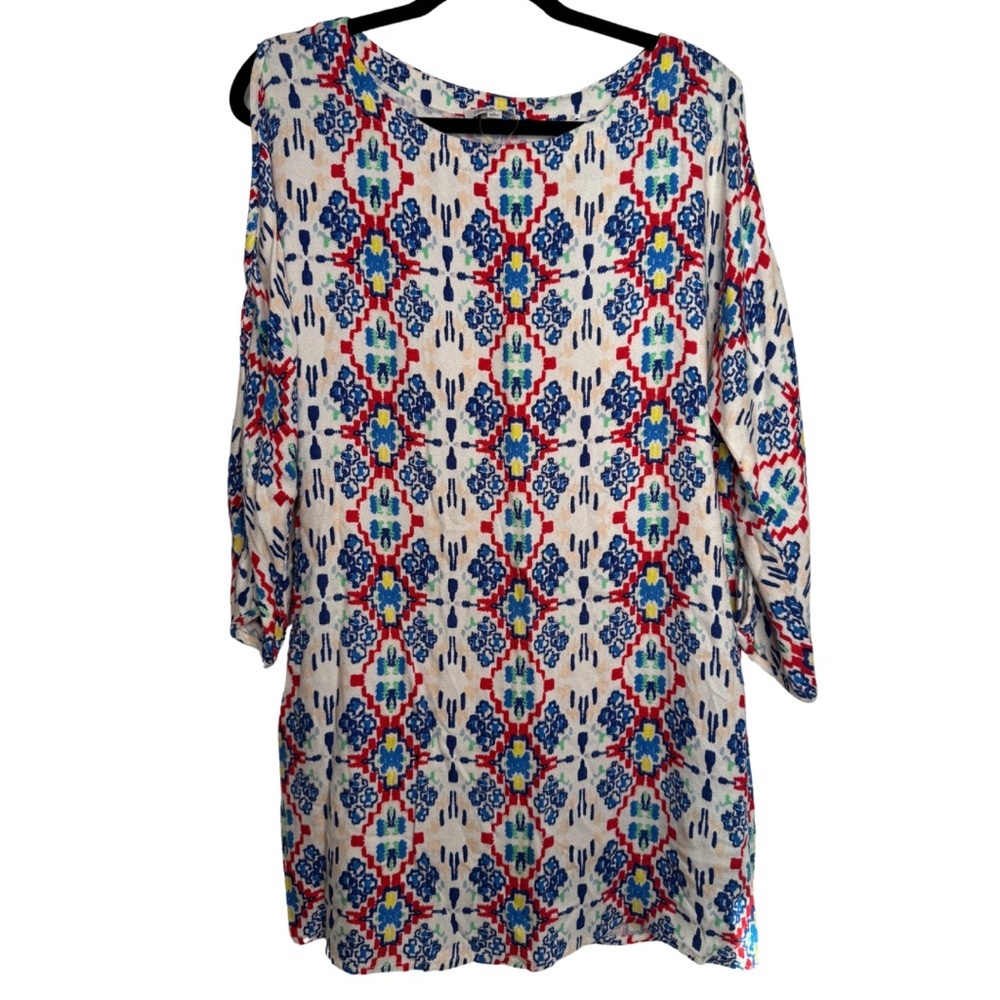 Johnny Was Geometric Open Sleeve Shift‎ Dress - M